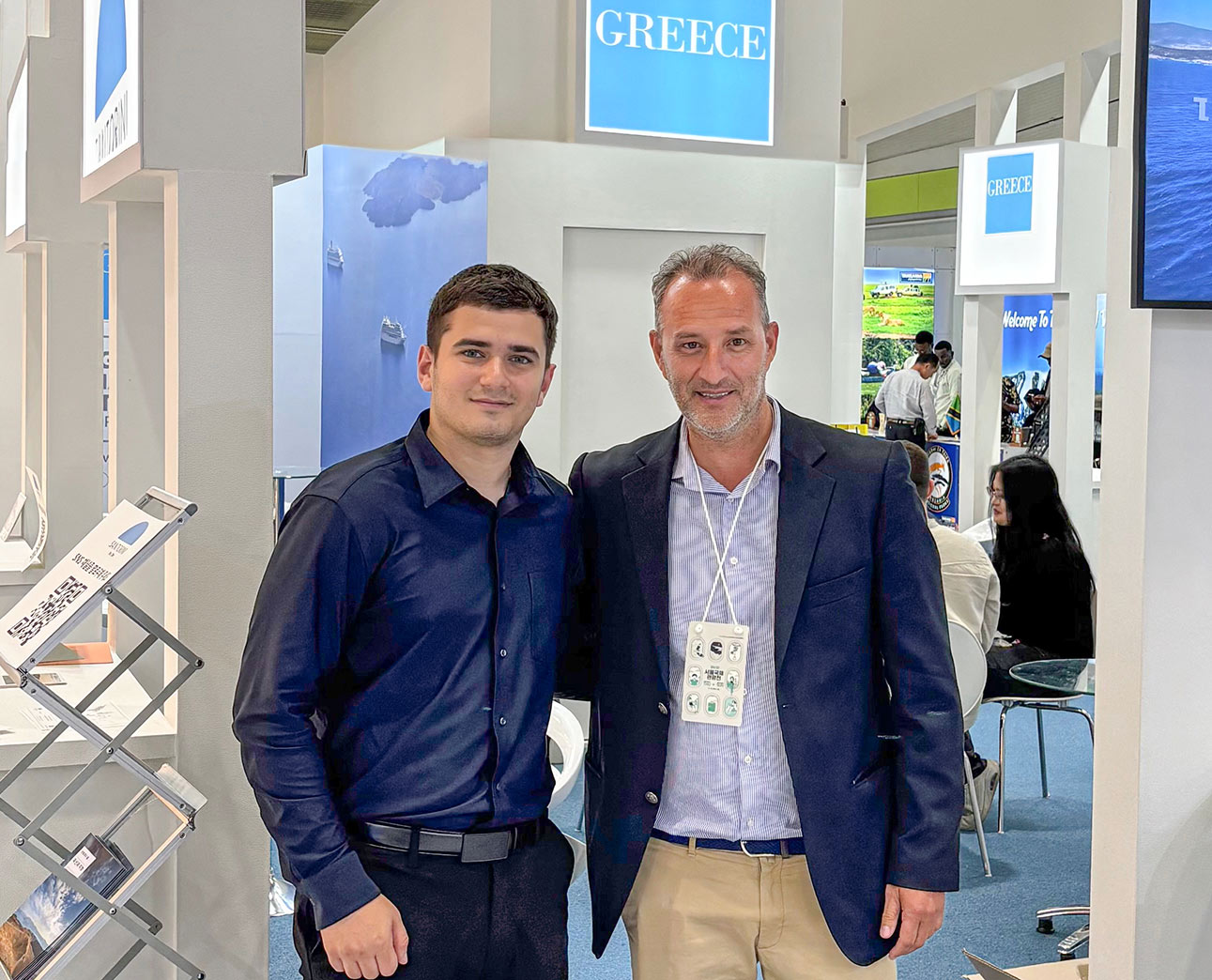 Antonis Giannatos with Mr Vaios Dimopoulos, head of the Advertising Department of the Greek National Tourist Organization